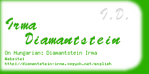 irma diamantstein business card